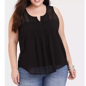 GUC Torrid Crinkle Chiffon Pintuck Tank